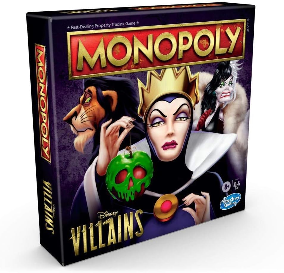 Monopoly: Disney Villains Edition Board Game for Kids aged 8 and over, play as a classic Disney villain